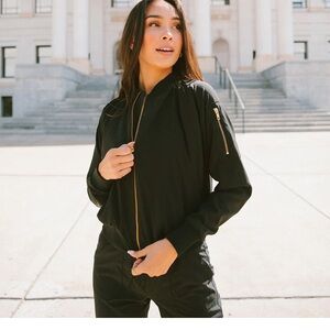 Albion black bomber jacket new